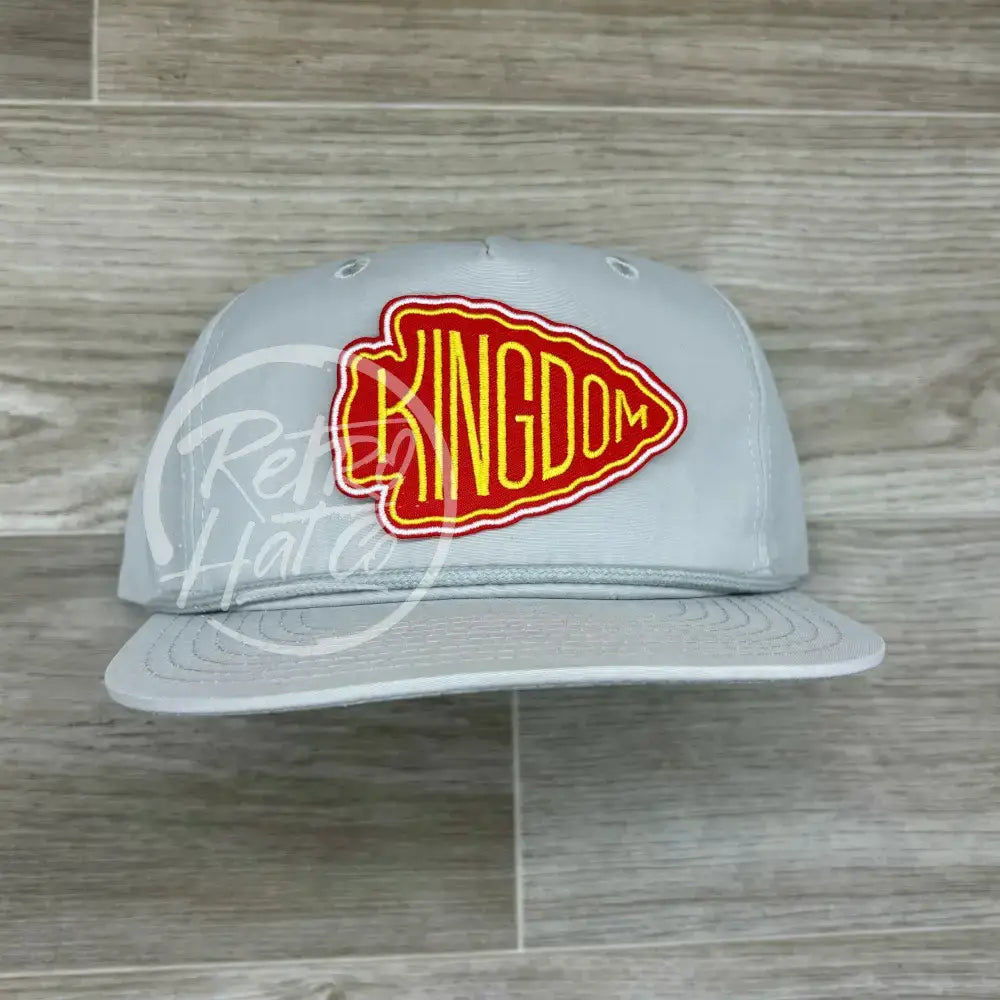 Kansas City Chiefs Kingdom Patch on Solid Smoke Gray Retro Rope Hat