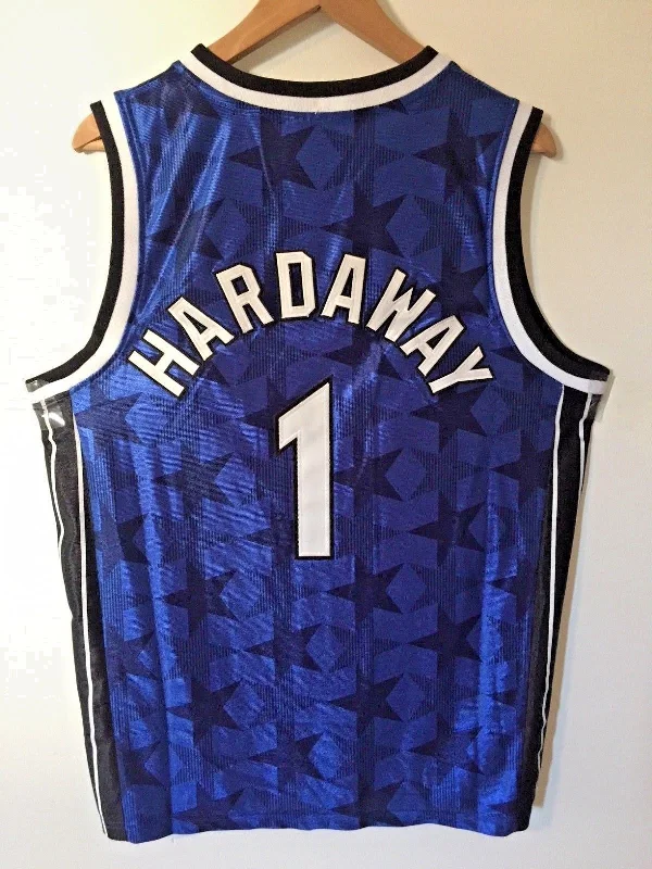 Men 1 Penny Hardaway Jersey Blue Orlando Magic Thowback Swingman Jersey