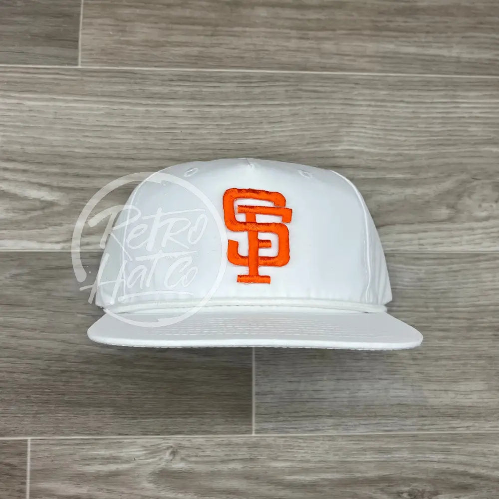 Vintage 90s San Francisco Giants Patch on Solid White Retro Rope Hat