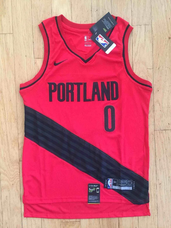 Men 0 Damian Lillard Swingman Jersey Red Portland Trail Blazers Fanatics