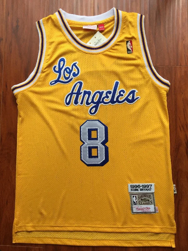 Men 8 Kobe Bryant Jersey Yellow Christmas Los Angeles Lakers Swingman Jersey