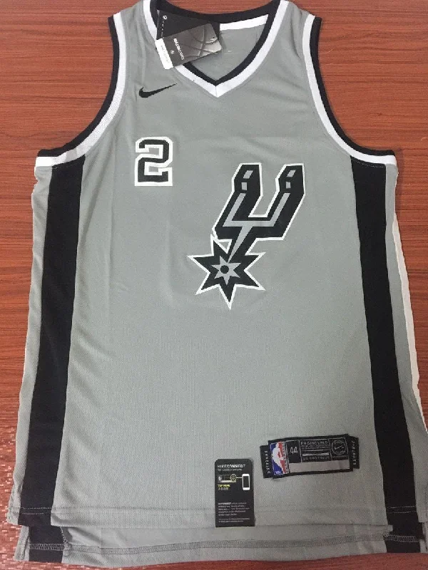 Men 2 Kawhi Leonard Jersey Gray San Antonio Spurs Swingman Jersey Fanatics