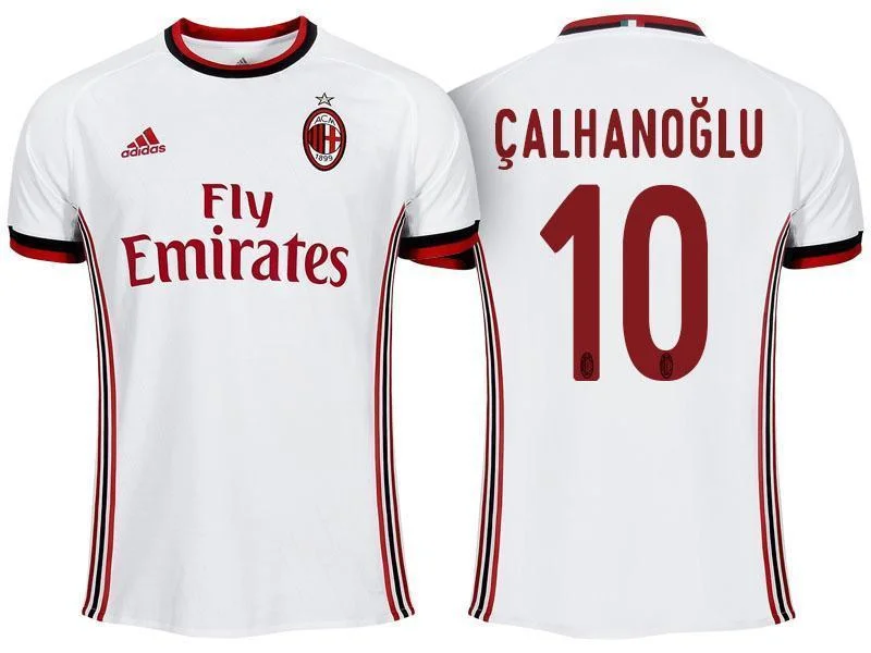 Men 10 Hakan Calhanoglu Jersey Away Soccer AC Milan Jersey 2018 Serie A