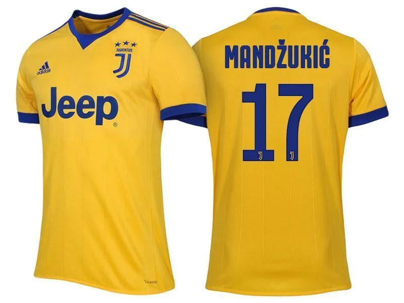 Men 17 Mario Mandzukic Jersey Away Soccer Juventus Jersey 2018 Serie A