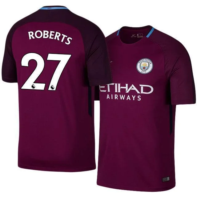 Men 27 Patrick Roberts Away Soccer Manchester City Jersey Premier League