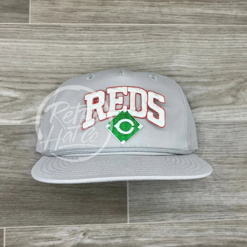 Vintage 90s Cincinnati Reds (White) Patch on Smoke Gray Retro Retro Hat