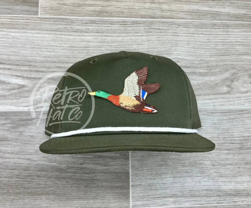 Duck / Mallard Patch on Retro Rope Hat