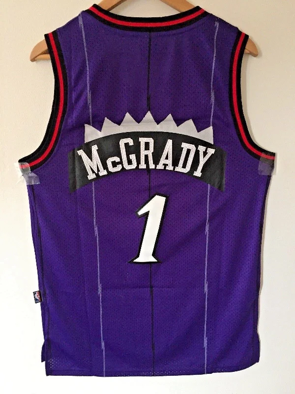 Men 1 Tracy McGrady Jersey Purple Toronto Raptors Throwback Swingman