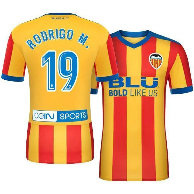 Men 19 Rodrigo Moreno Jersey Soccer Valencia Jersey 2018 LaLiga