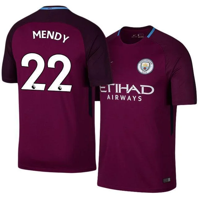 Men 22 Benjamin Mendy Away Soccer Manchester City Jersey Premier League