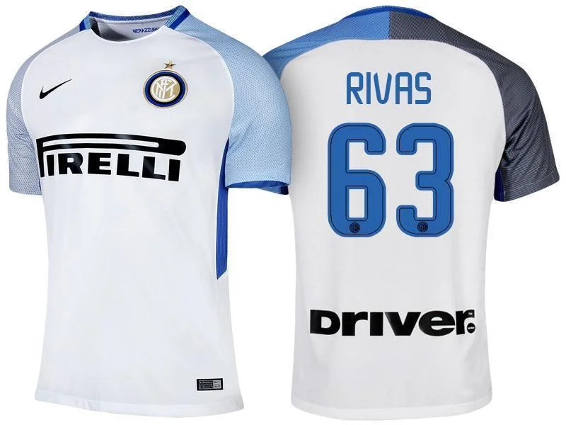 Men 63 Rigoberto Rivas Jersey Away Soccer Inter Milan FC Jersey 2018 Serie A