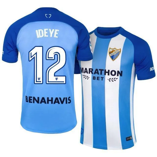 Men 12 Brown Ideye Jersey Soccer Malaga CF Jersey 2018 LaLiga