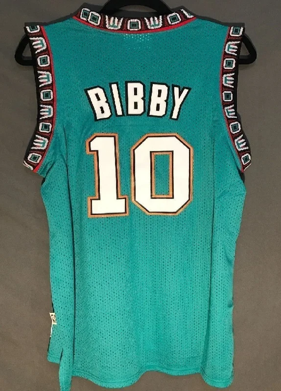 Men 10 Mike Bibby Jersey Green Vancouver Grizzlies Throwback Swingman