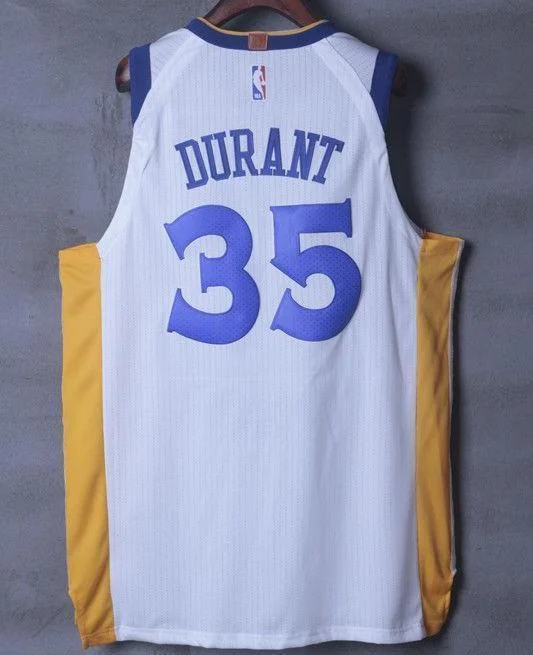 Men GSW 35 Kevin Durant Jersey White Golden State Warriors Player