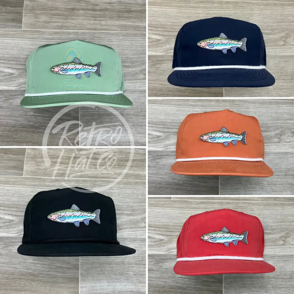 Trout on Retro Poly Rope Hat